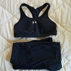 Under Armour sports bra with yoga pants